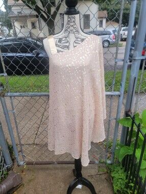 NWT ERIN by Erin Fetherston Silk Metallic One-Shoulder Dress – Size 10